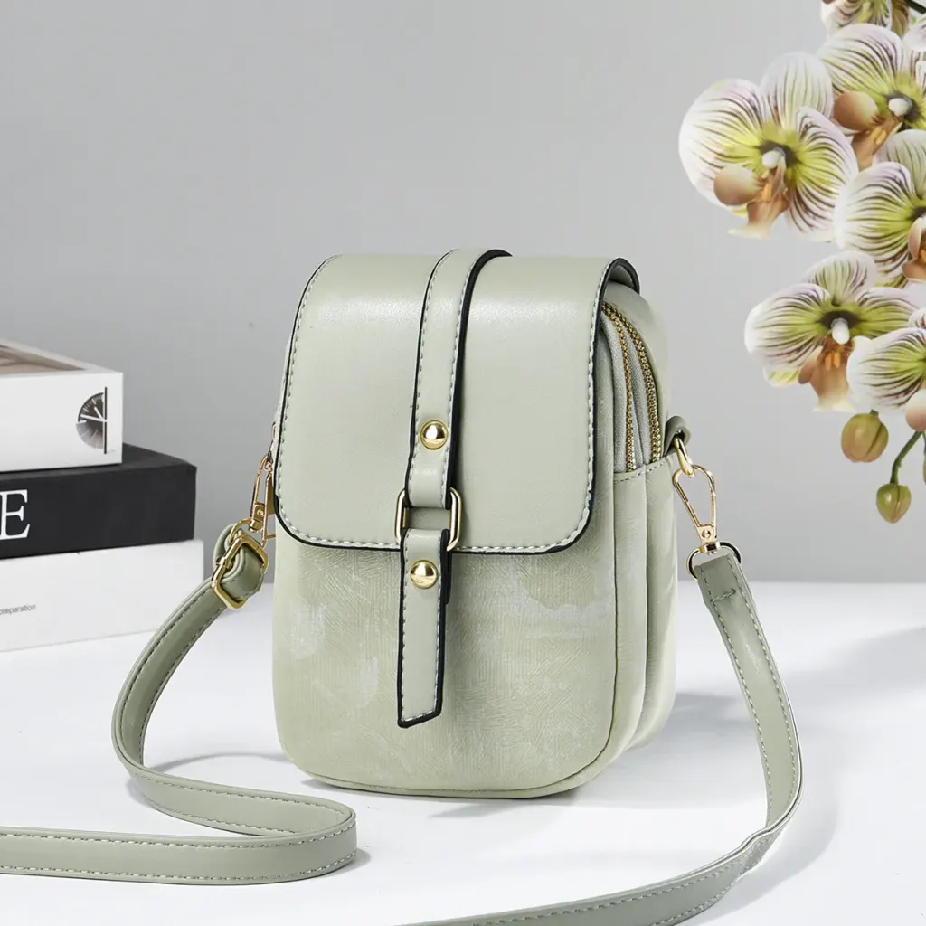 Splicing Square Crossbody Bag In PU Leather With Sewing Thread Detail, Featuring Sling Strap For Spring And Summer