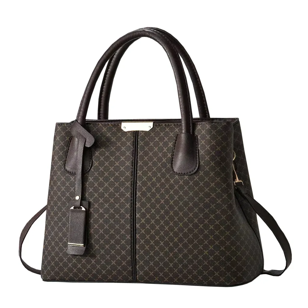 Zipped Vegan Leather Handbag
