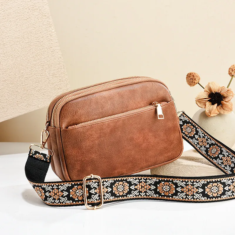 Women’s Square PU Leather Shoulder Bag With Sewing Thread Detail, Single Shoulder Strap