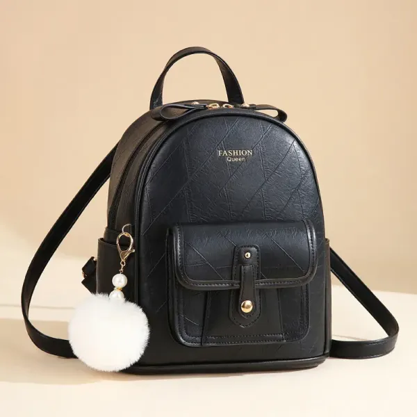 Color Block Women's Backpack In PU Material With Breathable Design