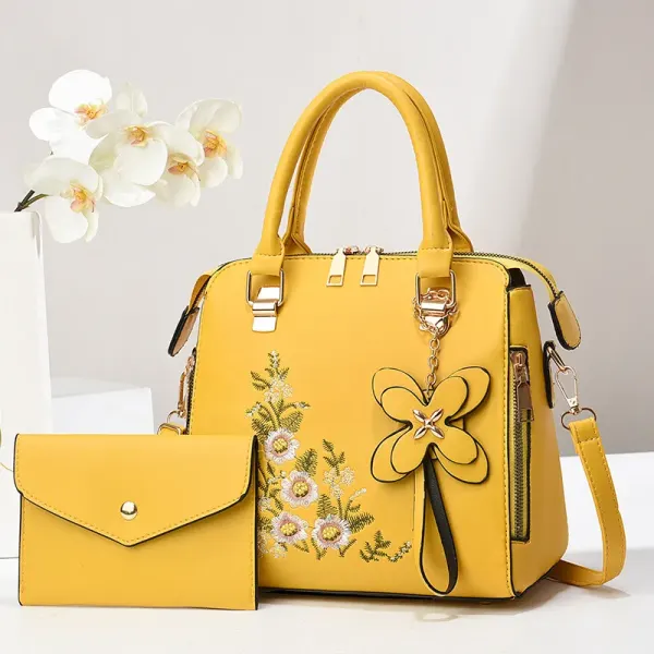 Large Square Urban Minimalist PU Bag Set For Women Featuring Printing And Zipper Closure