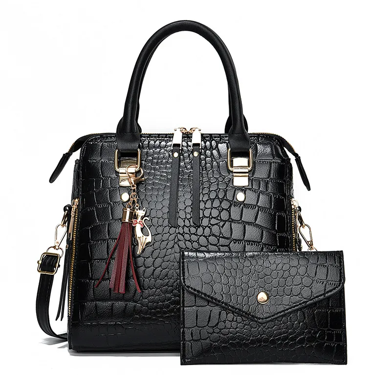 Large Crocodile Square Bag Set