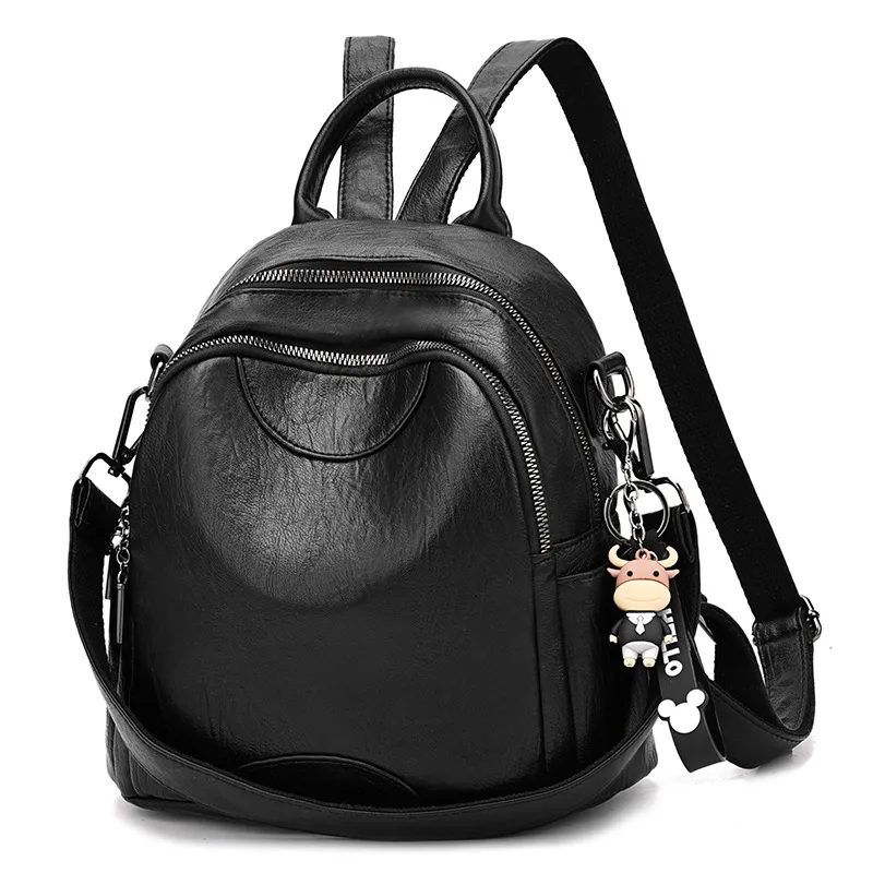 Women's Backpack Water Resistant With Sewing Thread Detail In Durable PU Material
