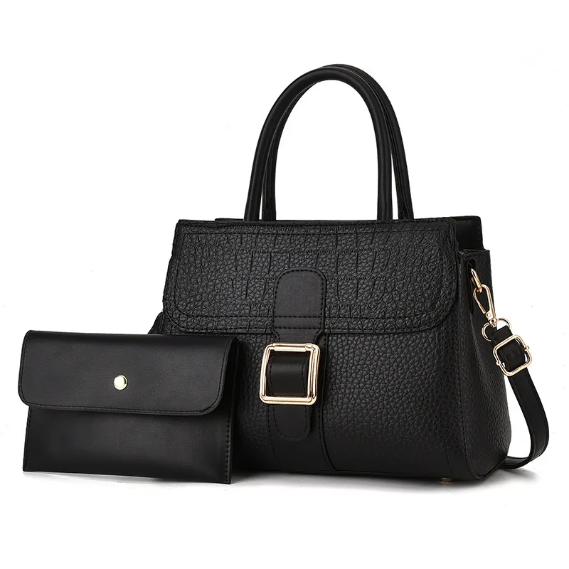 Multicolor Color Block Square PU Leather Bag Set For Women With Single Shoulder Strap