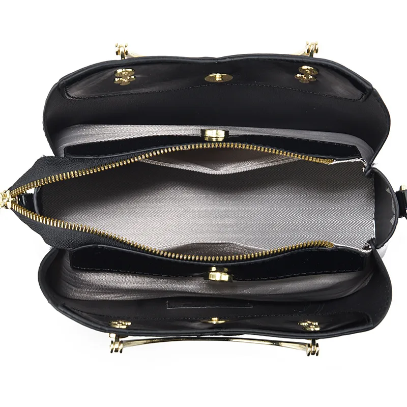 Square PU Leather Bag Set For Women Featuring Crocodile Pattern And Top Handle
