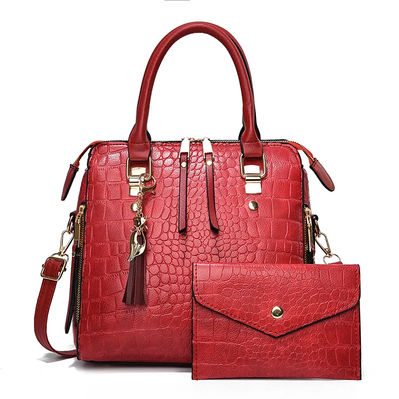 Large Crocodile Square Bag Set