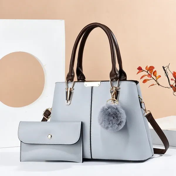 Elegant Solid Color PU Leather Shoulder Bag For Women With Sewing Thread Detail And Zipper Closure