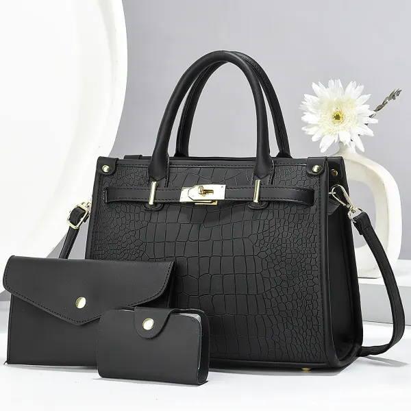 Medium Square PU Shoulder Bag With Zipper Closure And Double Shoulder Straps, Polyester Lining Ladies Handbag