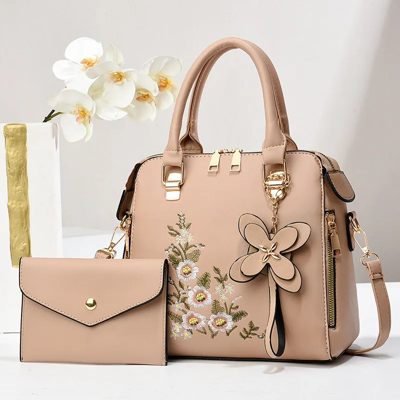 Large Square Urban Minimalist PU Bag Set For Women Featuring Printing And Zipper Closure