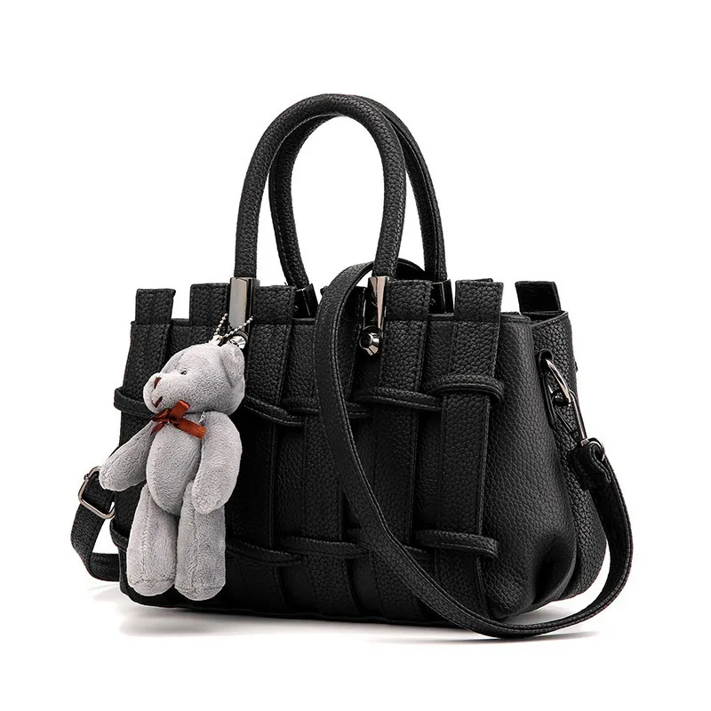 Women’s Square PU Leather Handbag With Braid Fashion Element, Featuring Top Handle Design Main image