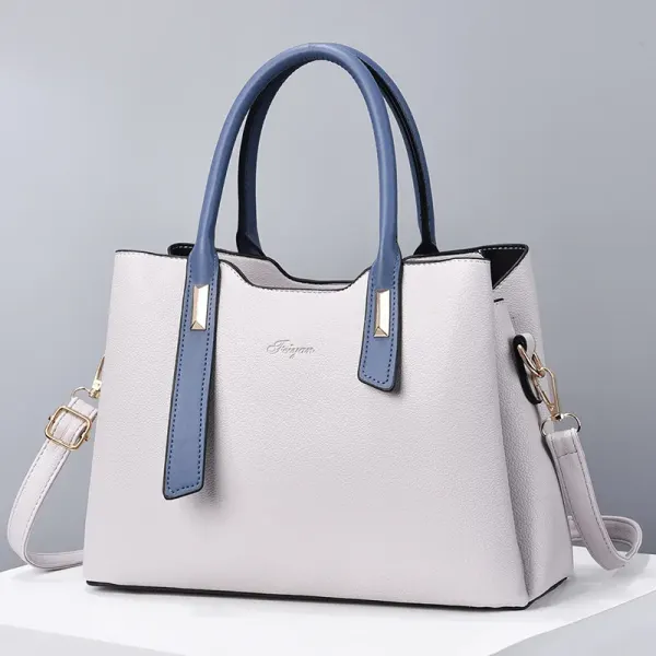 Solid Color Basic Quilted PU Leather Women’s Motorcycle Bag With Zipper Closure, Top Handle Style