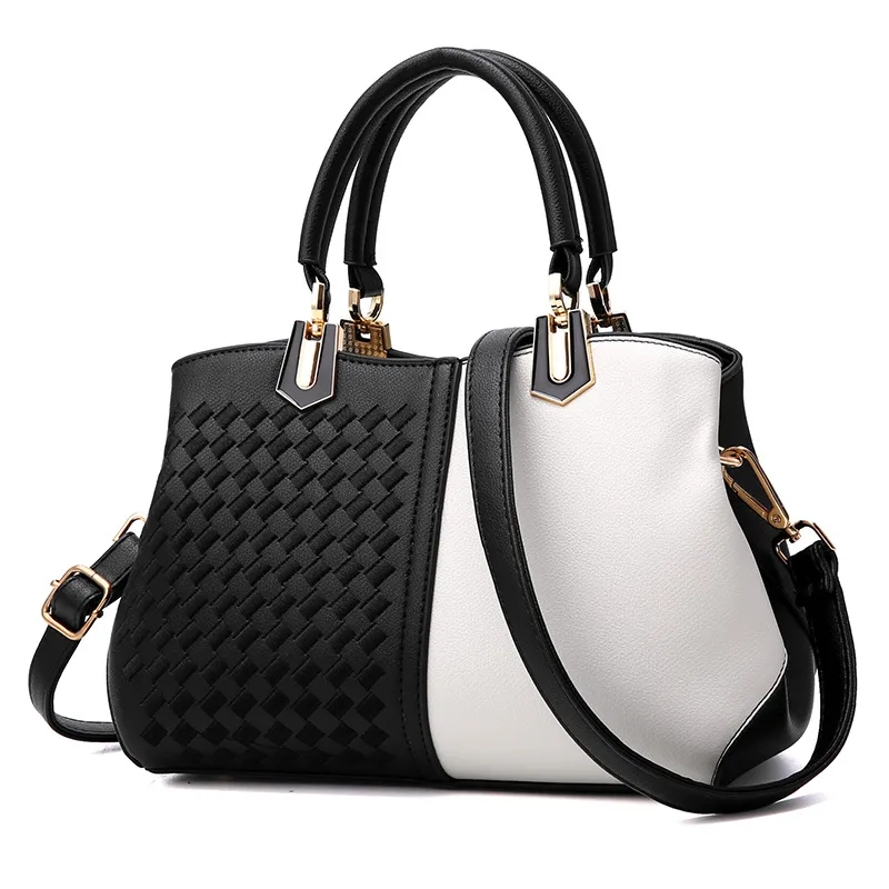 Women’s Color Block Square Handbag In PU Leather With Embroidery Main image