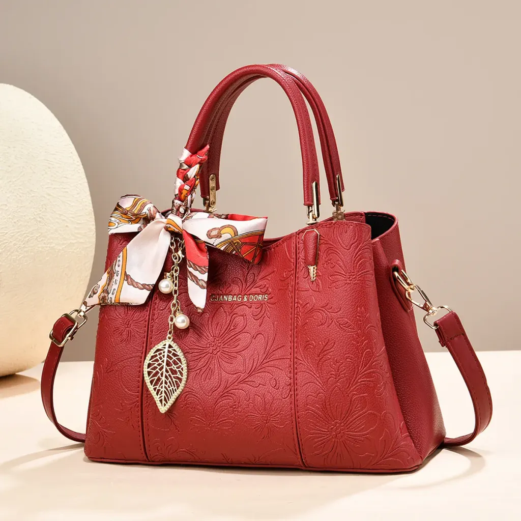 Women’s Square PU Leather Tote Bag With Sewing Thread Detail, Featuring Top Handle