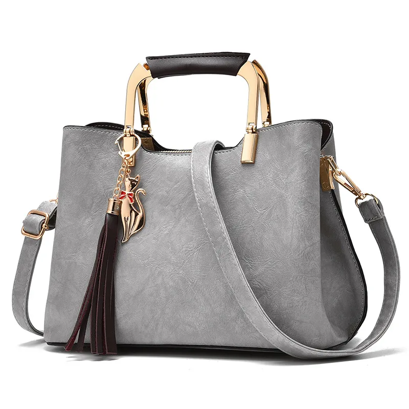 Large Solid Color Square Women’s Shoulder Bag In Pu Leather With Zipper Closure, Featuring Vintage European And American Style