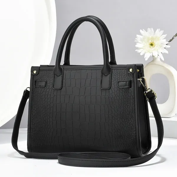 Medium Square PU Shoulder Bag With Zipper Closure And Double Shoulder Straps, Polyester Lining Ladies Handbag