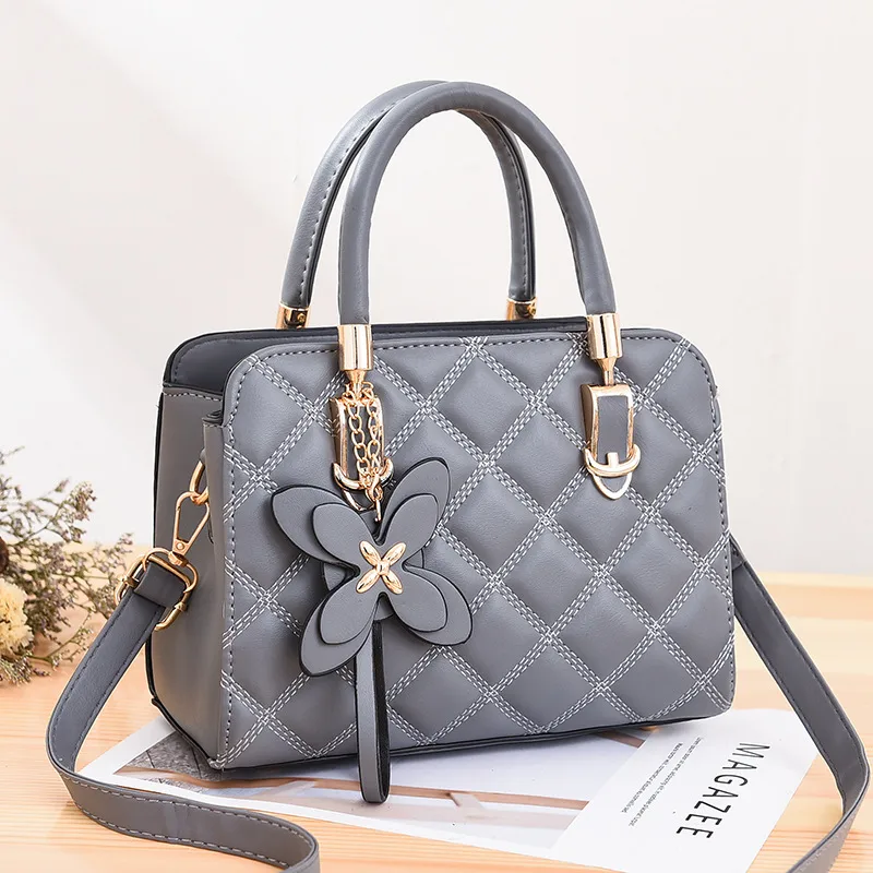Solid Color Medium PU Leather Top Handle Bag For Women With Zipper Closure, Basic Style Shoulder Bag