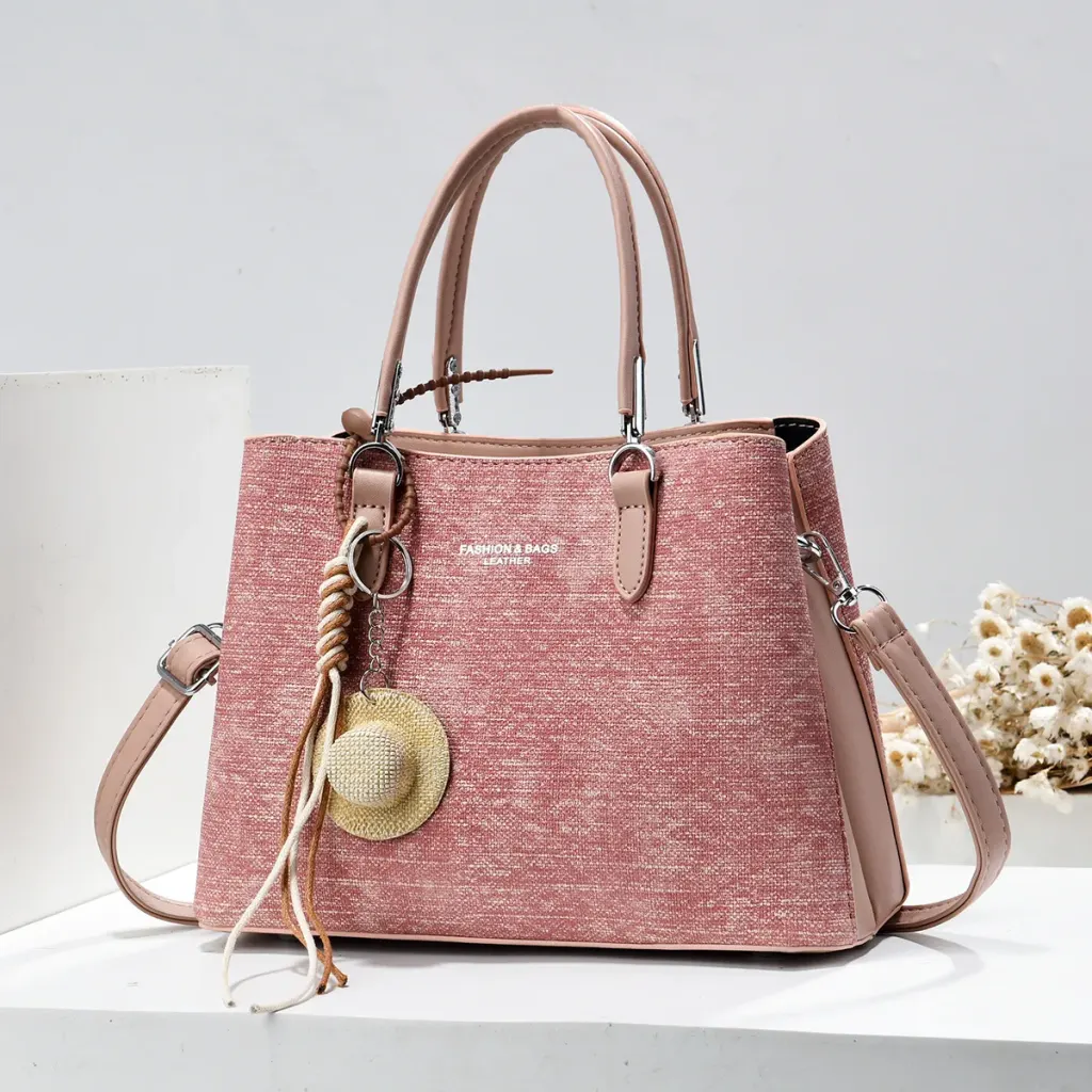 Splicing Square PU Leather Tote Bag For Women With Sewing Thread Design, Top Handle And Large Capacity