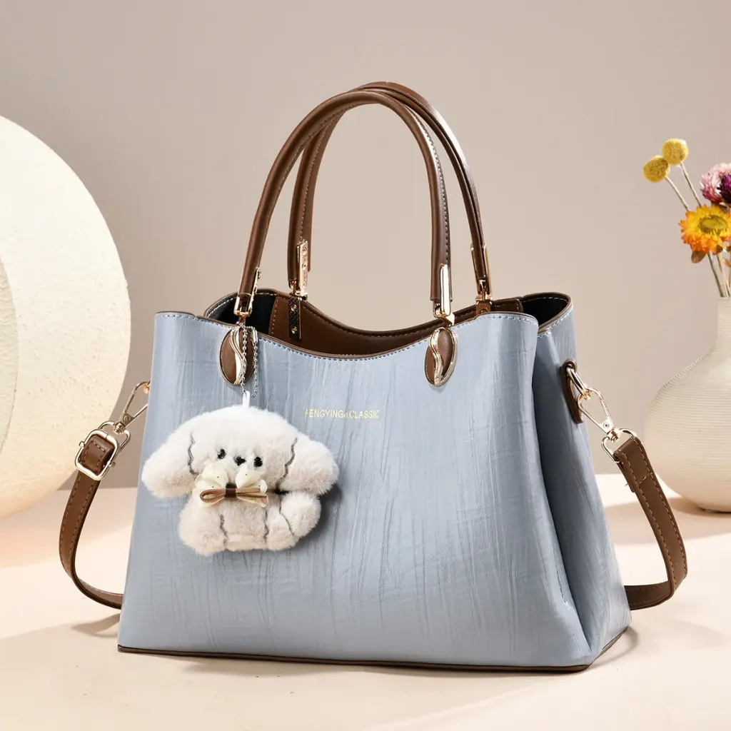Women's Square PU Leather Shoulder Bag With Sewing Thread Detail, Single Shoulder Strap
