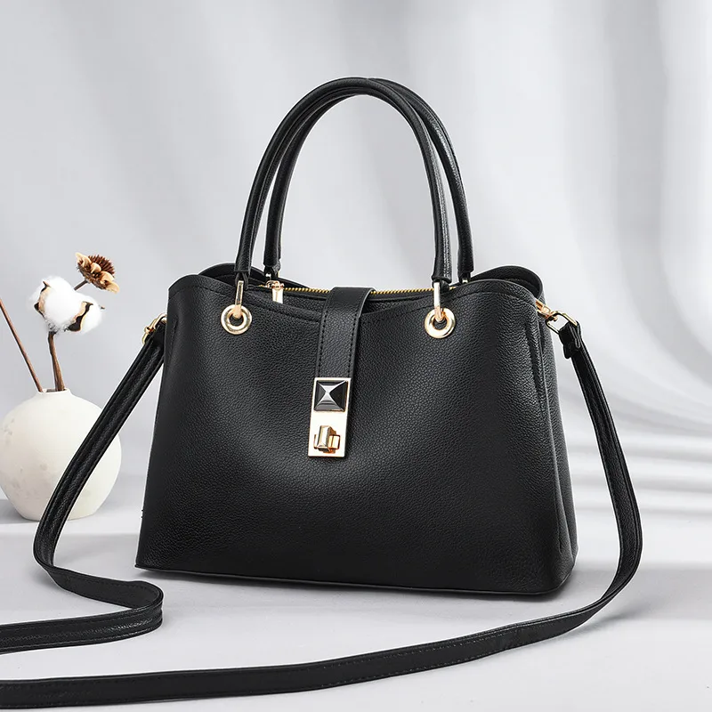 Square PU Tote Bag For Women Featuring Single Shoulder Strap With Stylish 19534511455 Fashion Element