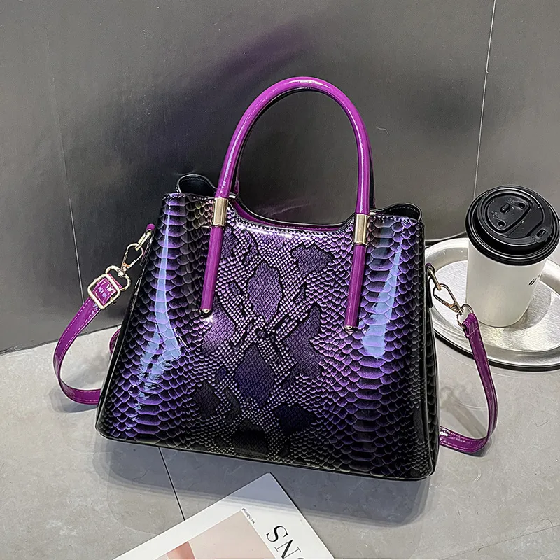 Crocodile Print Square Handbag