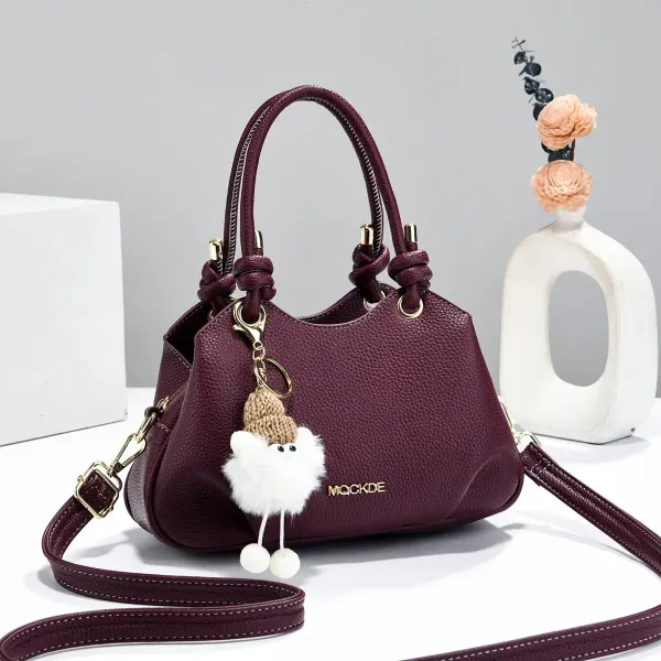 Women’s PU Leather Bucket Handbag With Sewing Thread Detail, Summer Style Featuring Top Handle
