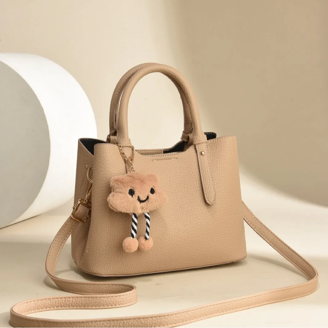 Women’s Square PU Leather Handbag With Sewing Thread Detail, Large Capacity, Single Shoulder Strap