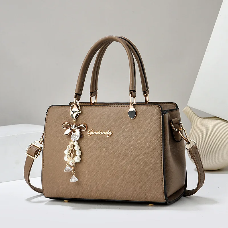 Square PU Shoulder Bag For Women Featuring Sewing Thread Design With Single Shoulder Strap