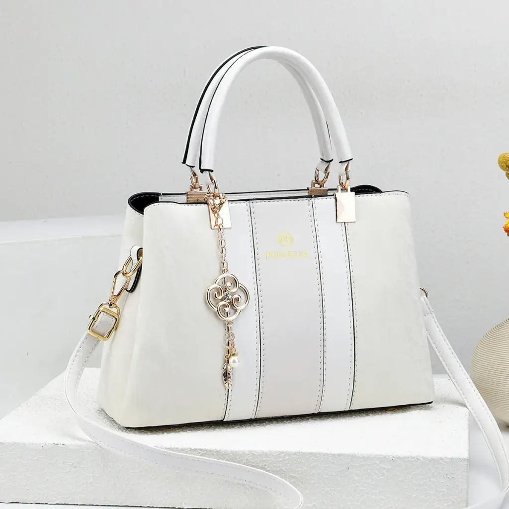 Women’s Square Splicing Handbag In PU Leather With Sewing Thread Detail, Top Handle Style For 2026 Spring And Summer