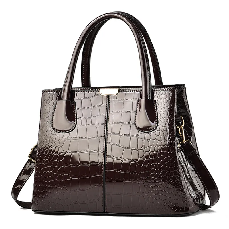 Elegant Large Solid Color PU Leather Crossbody Bag For Women With Zipper Closure, Top Handle Design Main image