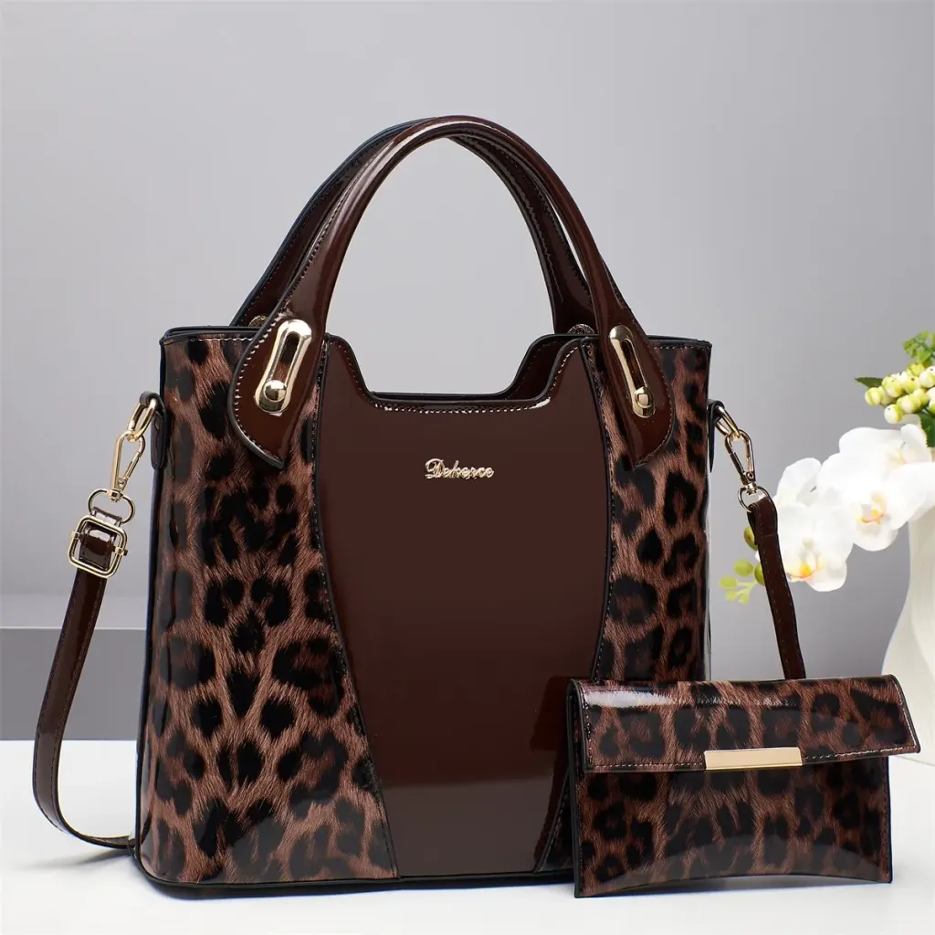 Medium Square PU Bag Set With Zipper Closure Featuring Sewing Thread In Urban Minimalist Style For Women