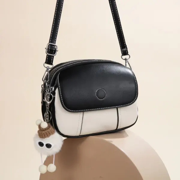 Color Block Round Shoulder Bag