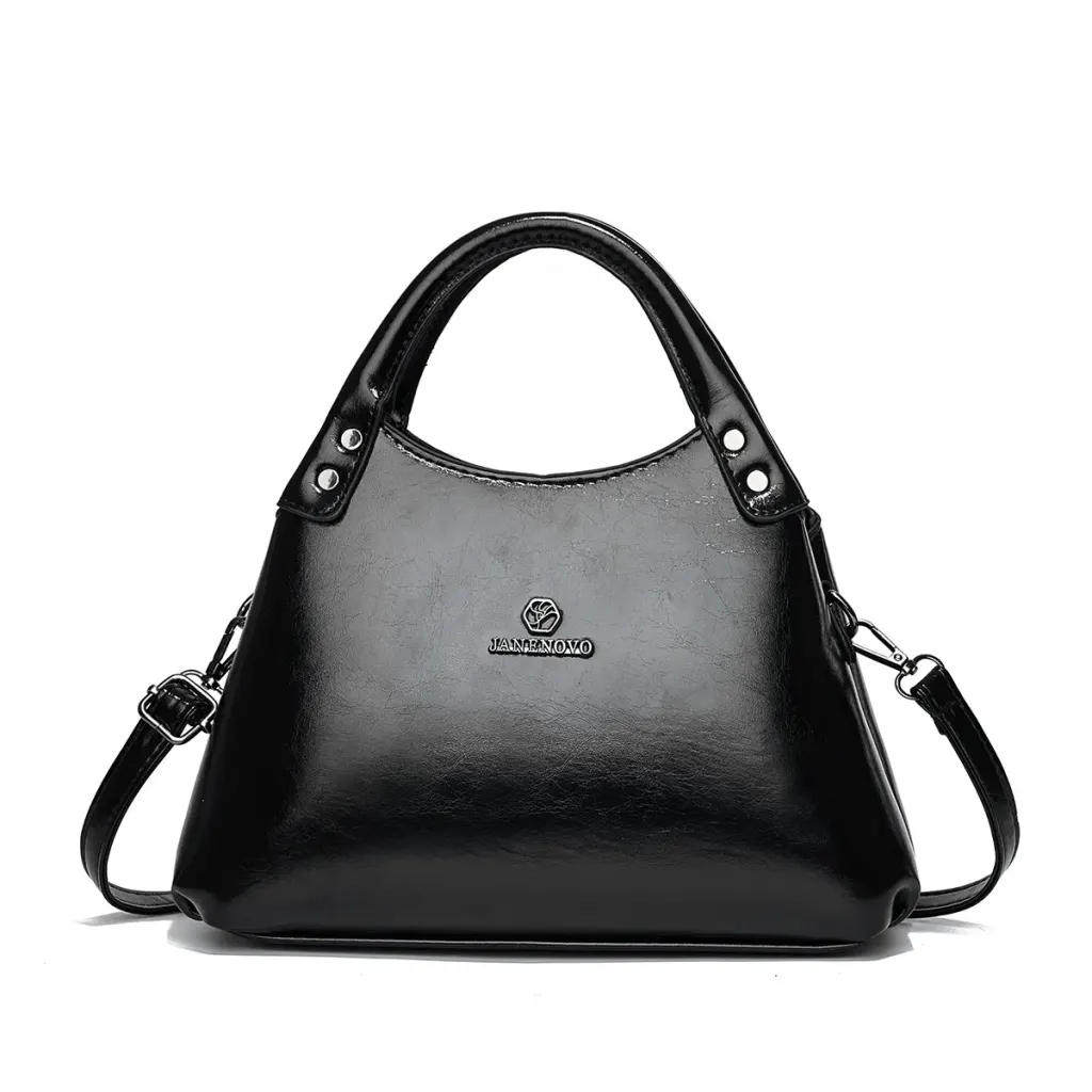 Square PU Leather Tote Bag For Women Featuring Sewing Thread Design With Top Handle