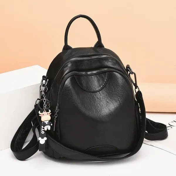 Women's Backpack Water Resistant With Sewing Thread Detail In Durable PU Material