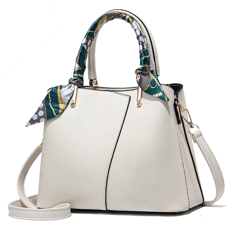 Classic Style Large Solid Color Women’s PU Leather Tote Bag With Zipper Closure