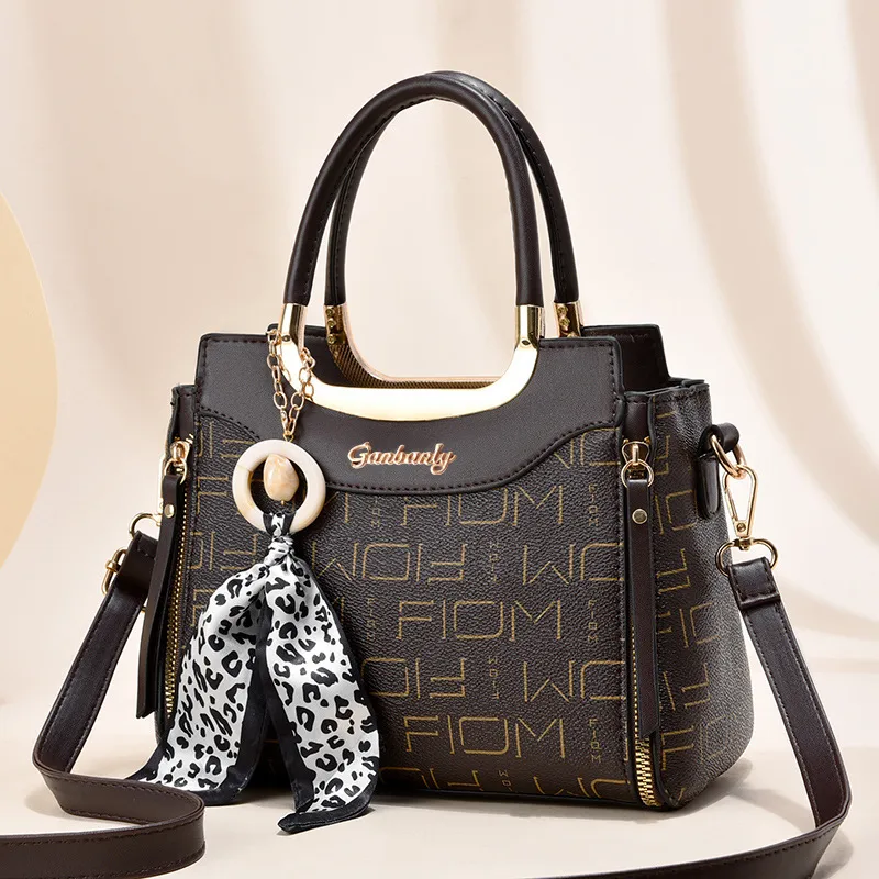 Elegant Large Square PU Leather Tote Bag For Women With Zipper Closure