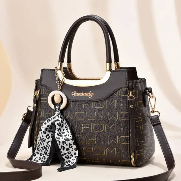 Elegant Large Square PU Leather Tote Bag For Women With Zipper Closure