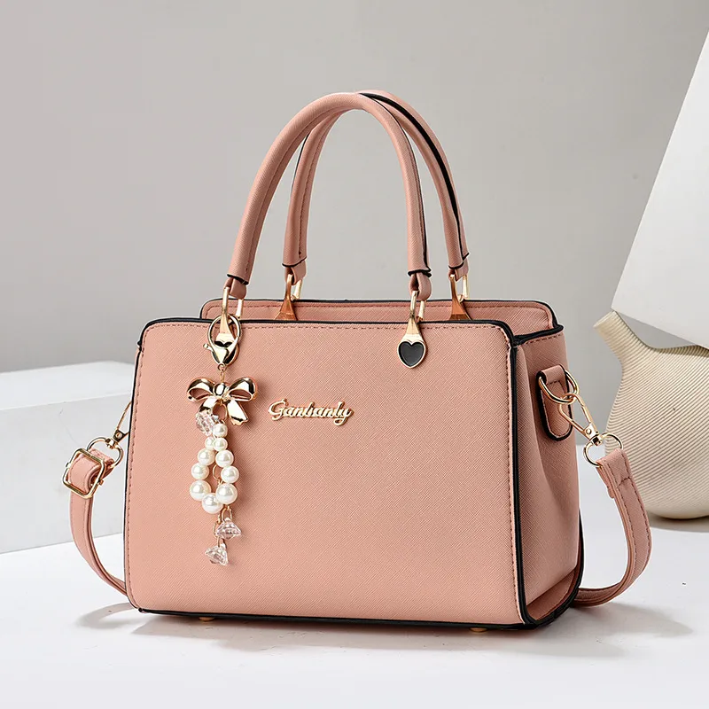Square PU Shoulder Bag For Women Featuring Sewing Thread Design With Single Shoulder Strap