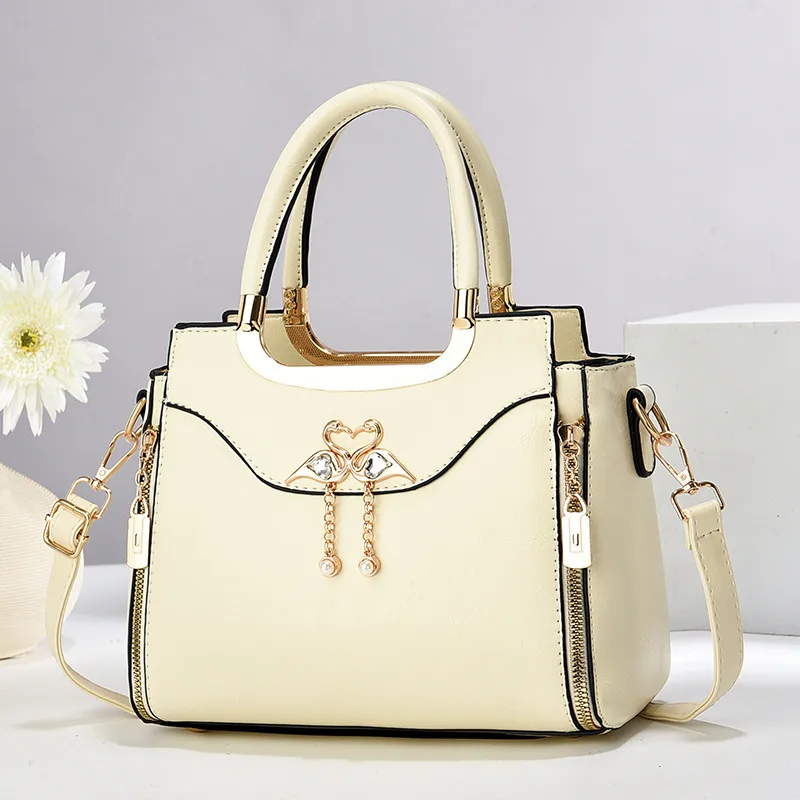 Medium Square PU Tote Bag With Zipper Closure Featuring Sewing Thread Detail In Streetwear Style