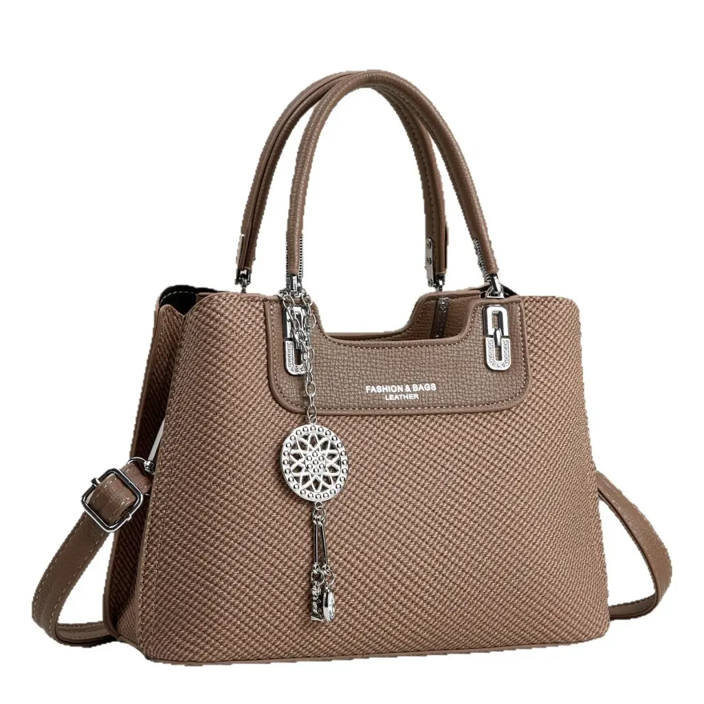 Square PU Leather Shoulder Bag For Women Featuring Sewing Thread Detail And Single Shoulder Strap