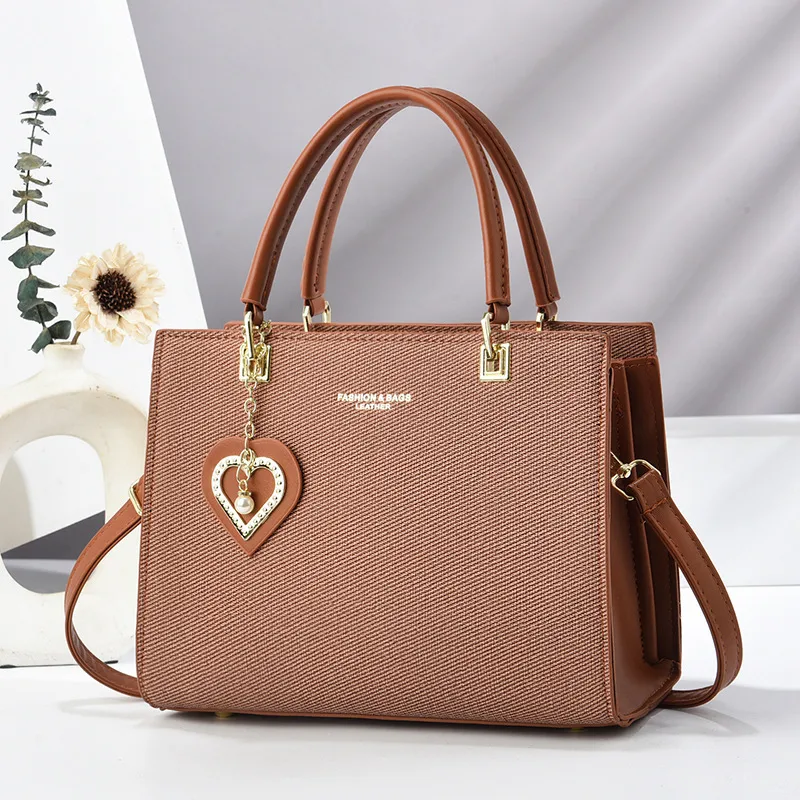 Solid Color Square PU Leather Shoulder Bag For Women In Streetwear Style With Zipper Closure