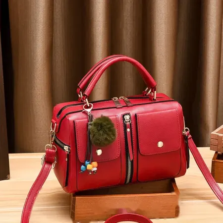 Small Zip Vegan Leather Handbag