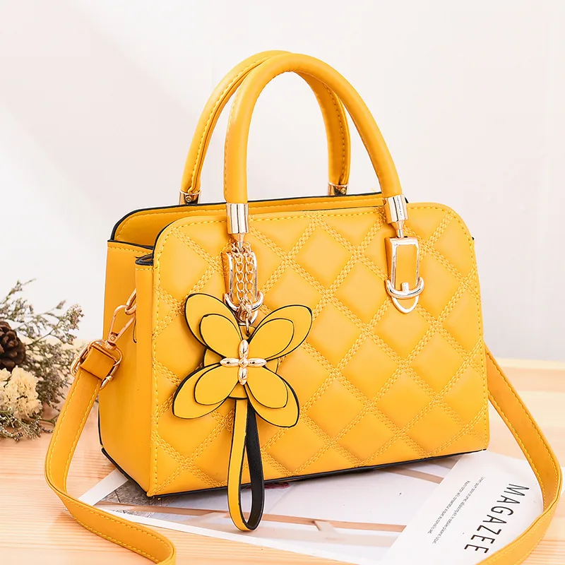 Solid Color Medium PU Leather Top Handle Bag For Women With Zipper Closure, Basic Style Shoulder Bag