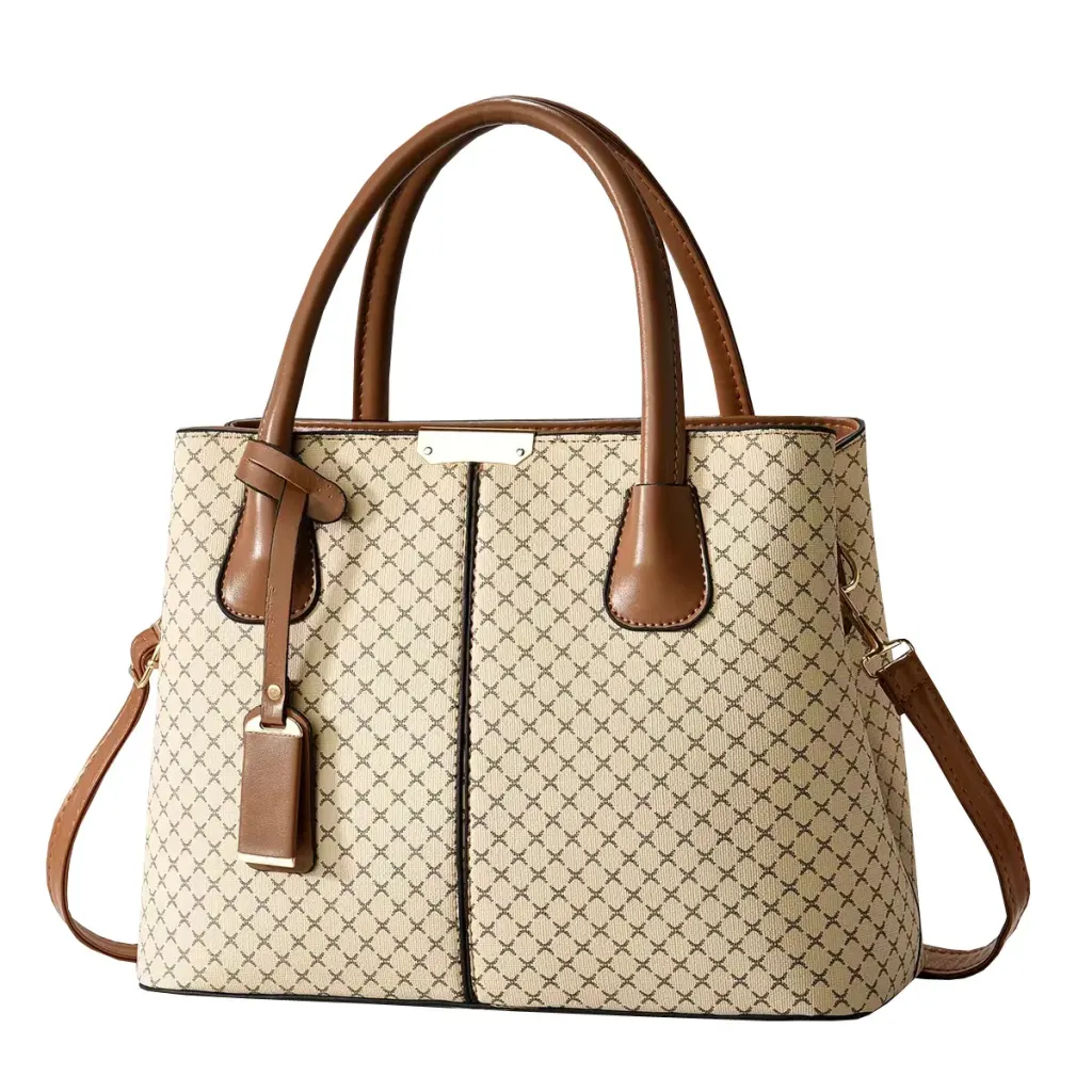 Zipped Vegan Leather Handbag