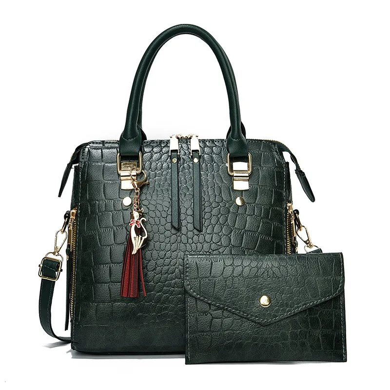 Large Crocodile Square Bag Set