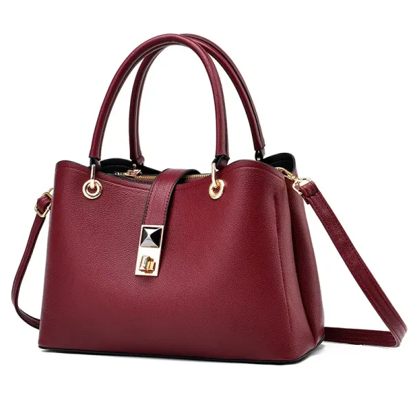 Square PU Tote Bag For Women Featuring Single Shoulder Strap With Stylish 19534511455 Fashion Element