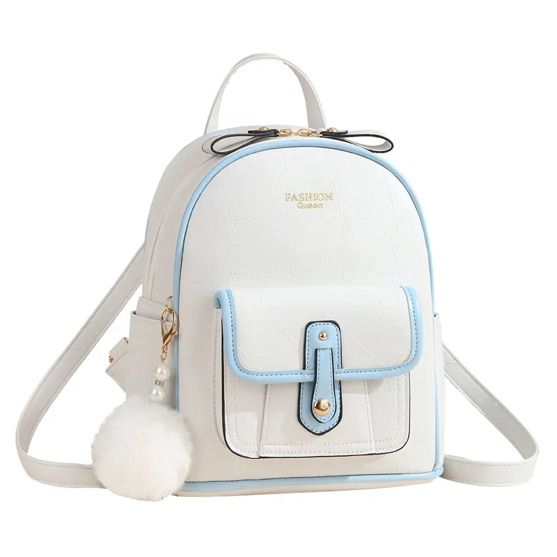 Color Block Women's Backpack In PU Material With Breathable Design