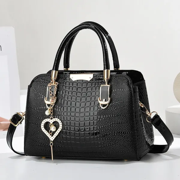 Square PU Crocodile Pattern Shoulder Bag For Women With Single Shoulder Strap Stylish Ladies Shoulder Bag