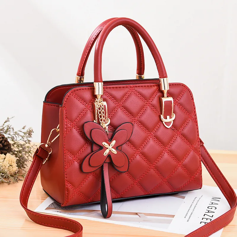 Solid Color Medium PU Leather Top Handle Bag For Women With Zipper Closure, Basic Style Shoulder Bag