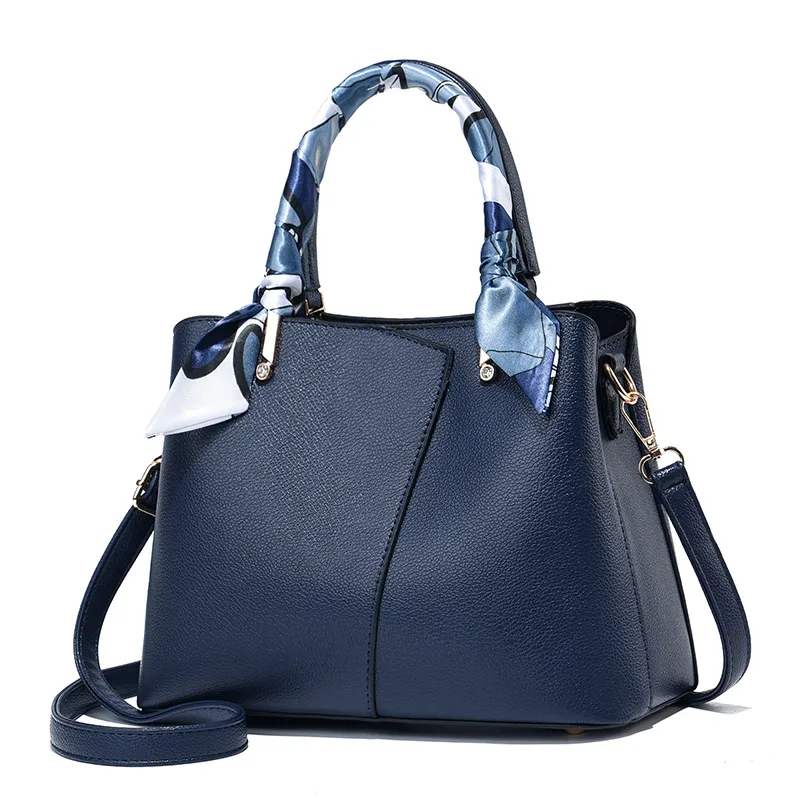 Classic Style Large Solid Color Women’s PU Leather Tote Bag With Zipper Closure