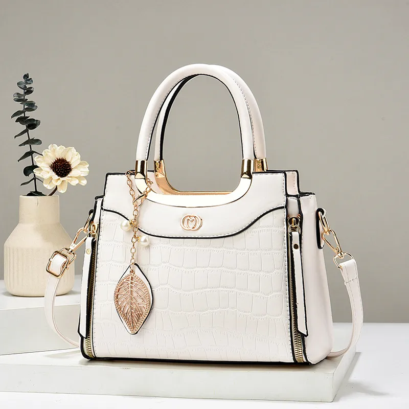 Medium Square PU Shoulder Bag For Women Featuring Sewing Thread Detail With Zipper Closure And PU Lining Main image